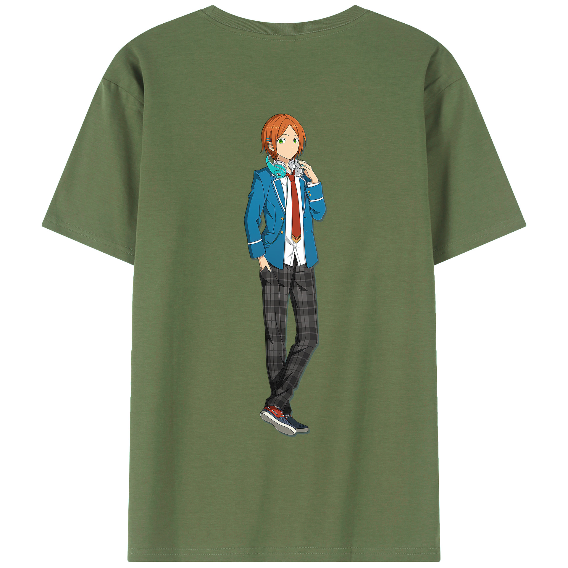 （画像用） あんさんぶるスターズ! Ensemble Stars 綿100％ メンズ半袖Tシャツ（バックプリント） 通気性